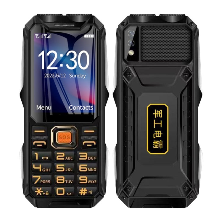 Impermeável, resistente a choques e poeiras, bateria de 16800mAh, 2,4 polegadas, 21 teclas, Bluetooth, lanterna LED, FM, SOS, Dual SIM, rede: 2G, Q8 2G