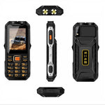 Impermeável, resistente a choques e poeiras, bateria de 16800mAh, 2,4 polegadas, 21 teclas, Bluetooth, lanterna LED, FM, SOS, Dual SIM, rede: 2G, Q8 2G