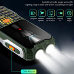 Impermeável, resistente a choques e poeiras, bateria de 16800mAh, 2,4 polegadas, 21 teclas, Bluetooth, lanterna LED, FM, SOS, Dual SIM, rede: 2G, Q8 2G