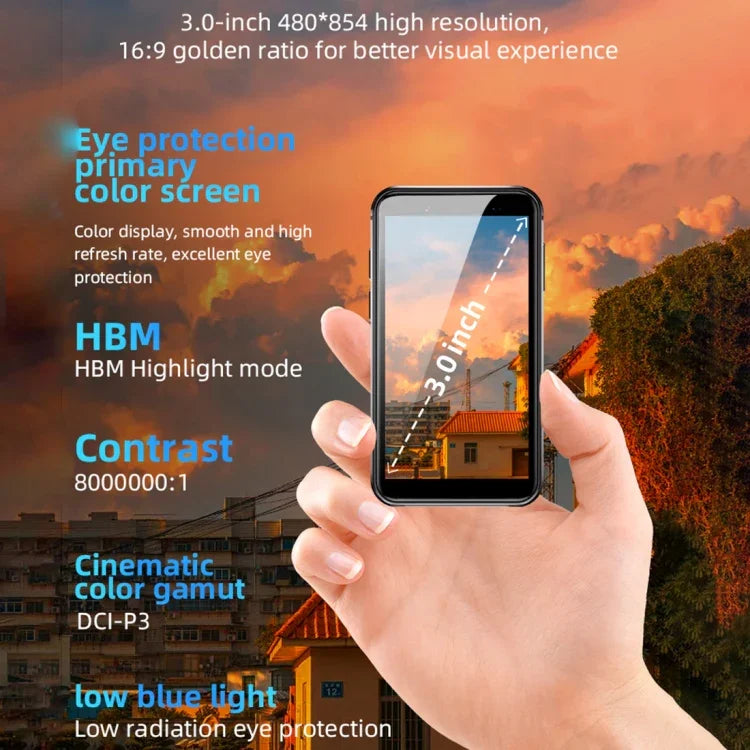 Android 8.1 de 3.0 polegadas MTK6580 Quad Core 1.3GHz, Rede: 3G, Dual SIM, Versão Global com Google Play