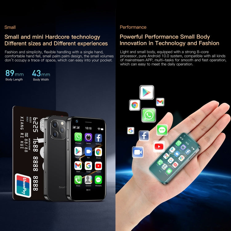 Android 10.0 de 3.0 polegadas MTK6750 Octa Core, Bluetooth, WiFi, OTG, Rede: 4G, Dual SIM, Suporte Google Play, 2GB+16GB