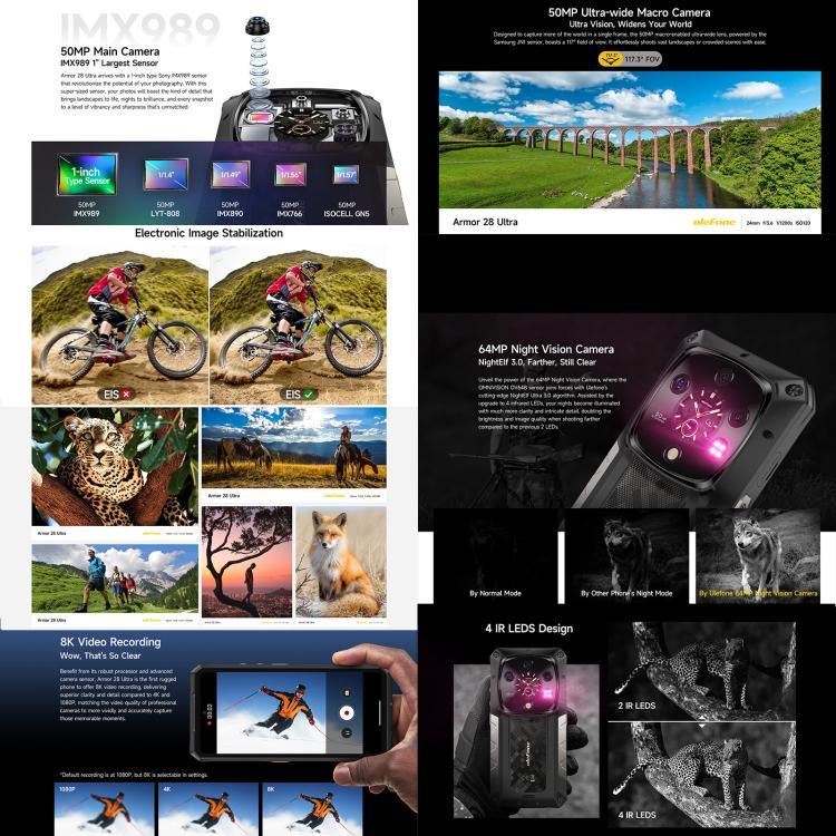 Ulefone Armor 28 Ultra Telemóvel Resistente, 16GB+1TB, Visão Noturna, 10600mAh, 6,67 polegadas Android 14 MediaTek Dimensity 9300+ Octa Core, Rede: 5G, NFC, Armor 28 Ultra