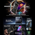 Ulefone Armor 28 Ultra Versão Térmica Telemóvel Resistente, 16GB+1TB, Visão Noturna, 10600mAh, 6,67 polegadas Android 14 MediaTek Dimensity 9300+ Octa Core, Rede: 5G, NFC, Armor 28 Ultra Versão Térmica
