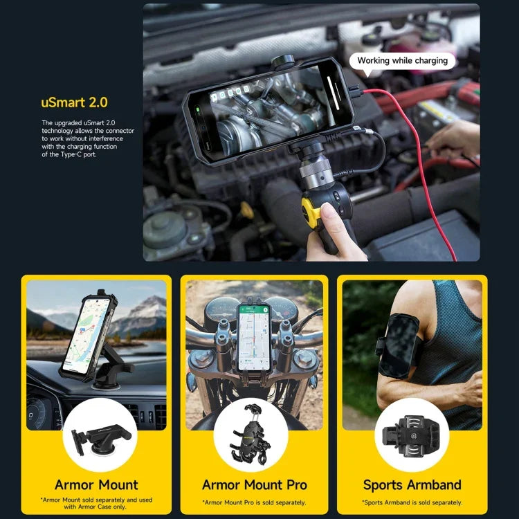 Ulefone Armor 27 Telemóvel Resistente, 12GB+256GB, Visão Noturna, 10600mAh, 6,78 polegadas Android 14 MediaTek Helio G99 Octa Core, Rede: 4G, NFC, OTG, Armor 27