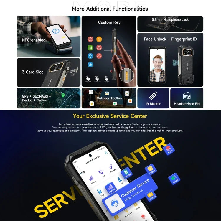 Ulefone Armor 27 Telemóvel Resistente, 12GB+256GB, Visão Noturna, 10600mAh, 6,78 polegadas Android 14 MediaTek Helio G99 Octa Core, Rede: 4G, NFC, OTG, Armor 27