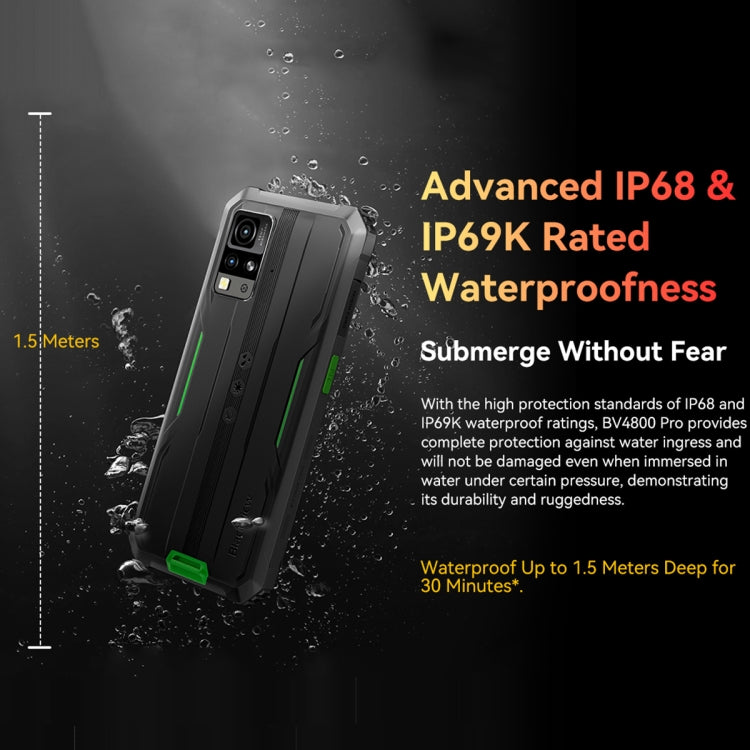 Blackview BV4800 Pro, 4GB+128GB, IP68/IP69K/MIL-STD-810H, 6,56 polegadas Android 14 Unisoc T606 Octa Core, Rede: 4G, OTG