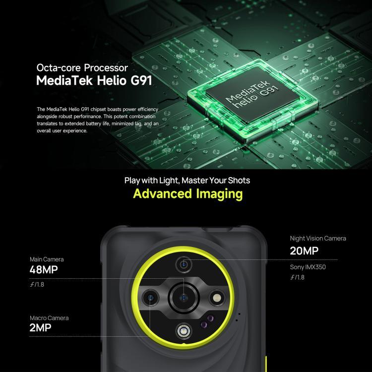 Ulefone Armor X31, 6GB+128GB, Visão Noturna, Telemóvel Resistente IP68/IP69K, 6,56 polegadas Android 14 MediaTek Helio G91 Octa Core, Rede: 4G, NFC, OTG, Armor X31