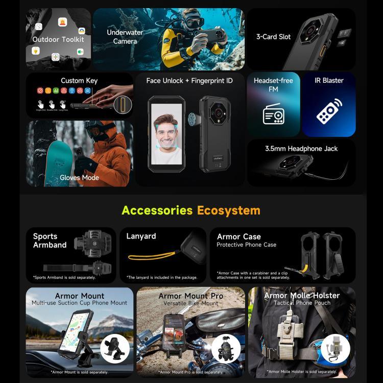 Ulefone Armor X32 Pro 5G, 8GB+256GB, Visão Noturna, Telemóvel Resistente IP68/IP69K, 5,65 polegadas Android 14 MediaTek Dimensity 6300 Octa Core, Rede: 5G, NFC, OTG, Armor X32 Pro 5G