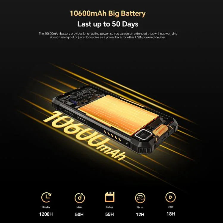 Oukitel WP23 Plus Telemóvel Resistente, 8GB+256GB, 6,52 polegadas Android 14.0 Unisoc T606 Octa-core, NFC, OTG, Rede: 4G, WP23 Plus 8GB+256GB