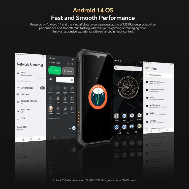 Oukitel WP23 Plus Telemóvel Resistente, 8GB+256GB, 6,52 polegadas Android 14.0 Unisoc T606 Octa-core, NFC, OTG, Rede: 4G, WP23 Plus 8GB+256GB