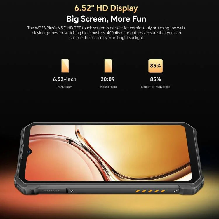 Oukitel WP23 Plus Telemóvel Resistente, 8GB+256GB, 6,52 polegadas Android 14.0 Unisoc T606 Octa-core, NFC, OTG, Rede: 4G, WP23 Plus 8GB+256GB