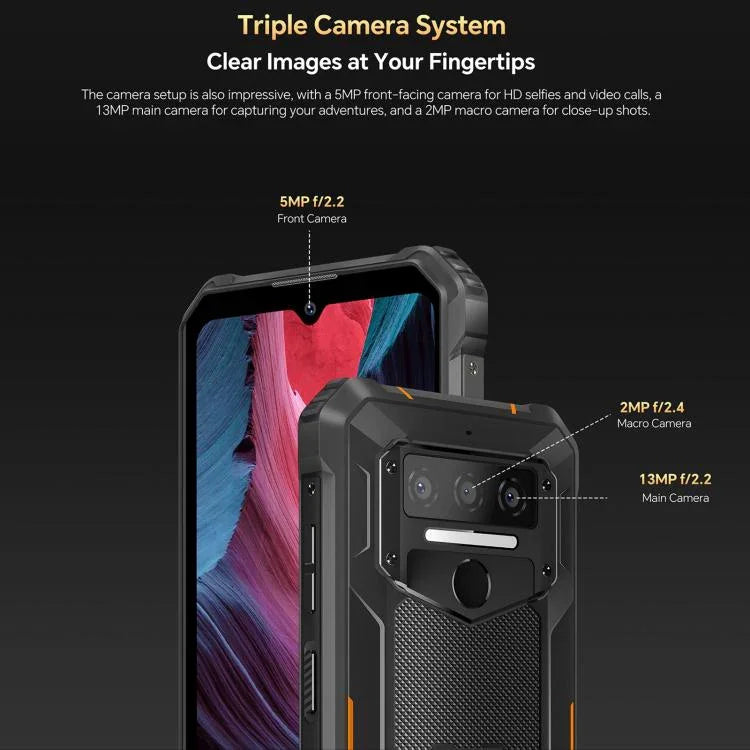 Oukitel WP23 Plus Telemóvel Resistente, 8GB+256GB, 6,52 polegadas Android 14.0 Unisoc T606 Octa-core, NFC, OTG, Rede: 4G, WP23 Plus 8GB+256GB