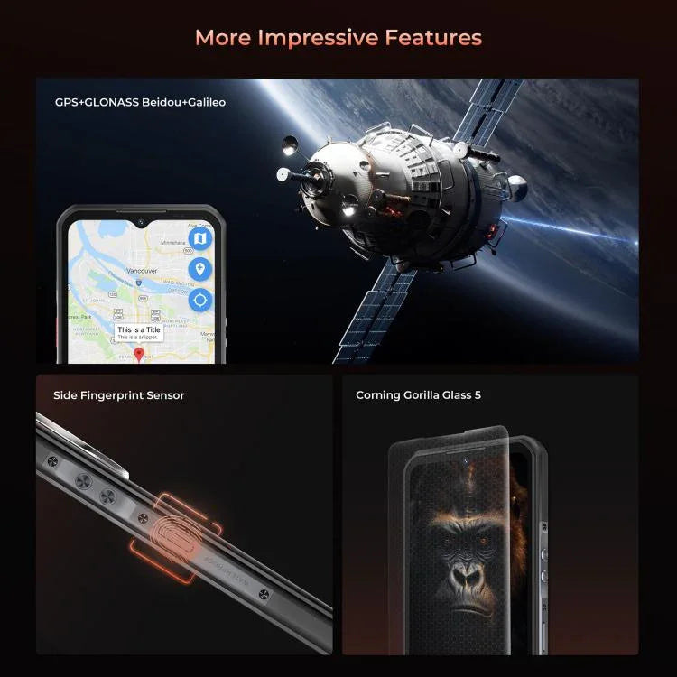 Oukitel WP55 5G Telefone Robusto, 12GB+256GB, Câmara 108MP, Identificação por Impressão Digital, 6,6 polegadas MediaTek Dimensity 7025 Octa Core, NFC, OTG, Rede: 5G, WP55