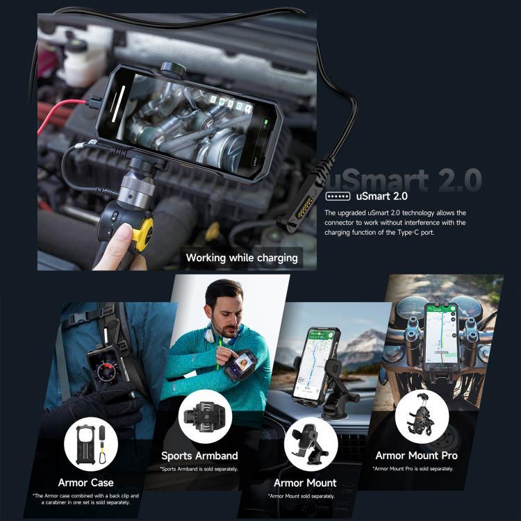 Ulefone Armor 28 Pro Telefone Robusto, 16GB+512GB, Visão Noturna, 10600mAh, 6,67 polegadas + 1,04 polegadas Android 15 MediaTek Dimensity 7300 Octa Core, Rede: 5G, NFC