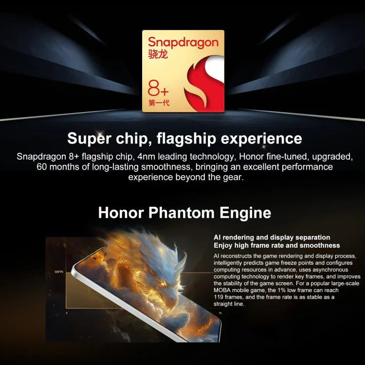 Honor X60 GT, 12GB+256GB, Impressão Digital no Ecrã, 6,7 polegadas MagicOS 9.0 Android 15.0 Snapdragon 8+ Gen 1 Octa Core, Rede: 5G, OTG, NFC, 12GB+256GB