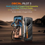 Blackview Oscal Pilot 3 5G Telemóvel Resistente, 12GB+256GB, Câmara de Visão Noturna, 6,56 polegadas Android 15 MediaTek Dimensity 6300 Octa Core, Rede: 5G, OTG, NFC
