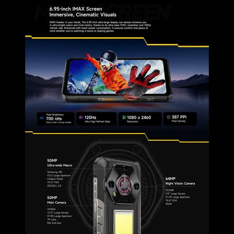 Ulefone Armor 30, 12GB+512GB, Visão Noturna, Telemóvel Resistente IP68/IP69K, 6,95 polegadas Android 15 MediaTek Helio G100 Octa Core, Rede: 4G, NFC, OTG, Armor 30