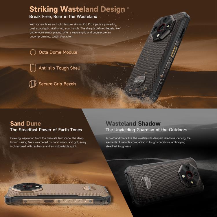 Ulefone Armor X16 Pro, 5GB+256GB, Visão Noturna, Telemóvel Resistente IP68/IP69K, 6,56 polegadas Android 15 MediaTek Dimensity 6300 Octa Core, Rede: 5G, NFC, OTG, Armor X16 Pro, 8GB+256GB