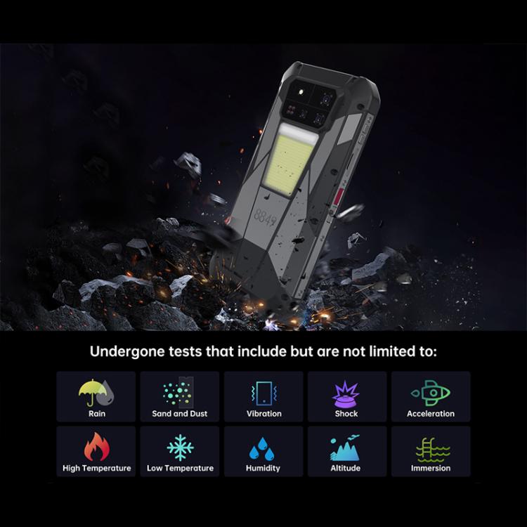 Telemóvel robusto Unihertz Tank 4 Pro com projetor, 16GB+512GB, visão noturna, ecrã de 6.73 polegadas Android 13 Dimensity 8300 Octa Core, rede: 5G, NFC, 16GB+512GB