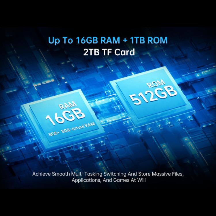 Telemóvel robusto Unihertz Tank 4 Pro com projetor, 16GB+512GB, visão noturna, ecrã de 6.73 polegadas Android 13 Dimensity 8300 Octa Core, rede: 5G, NFC, 16GB+512GB