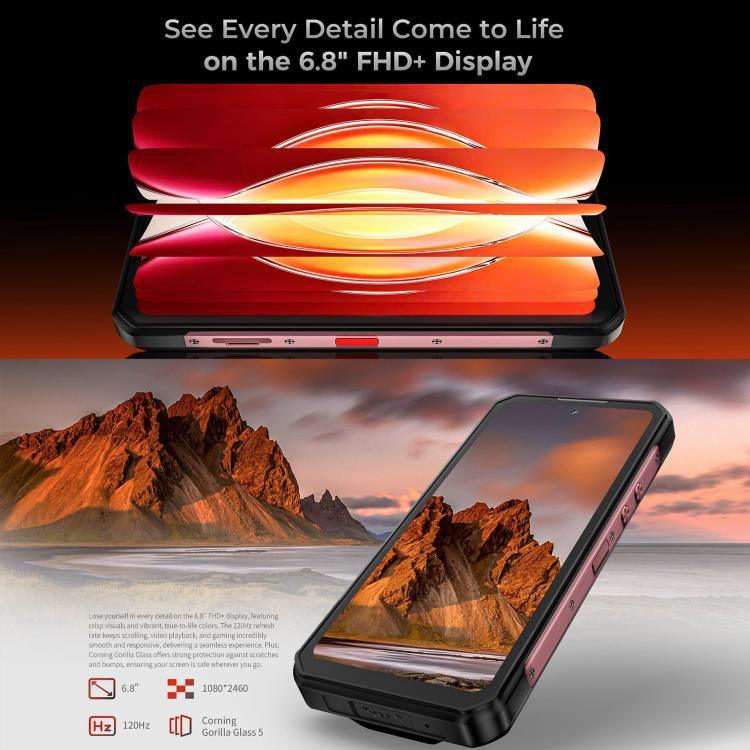 Oukitel WP56 Telemóvel Resistente, 12GB+512GB, Câmara 108MP, Identificação por Impressão Digital, 6,8 polegadas Android 15 MTK Dimensity 7050 Octa Core, NFC, OTG, Rede: 5G