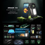 Ulefone Armor 33 Telemóvel Resistente, 12GB+512GB, 6,95 polegadas Android 15 MediaTek Helio G100 Octa Core, Rede: 4G, OTG, NFC, Luz LED, Armor 33