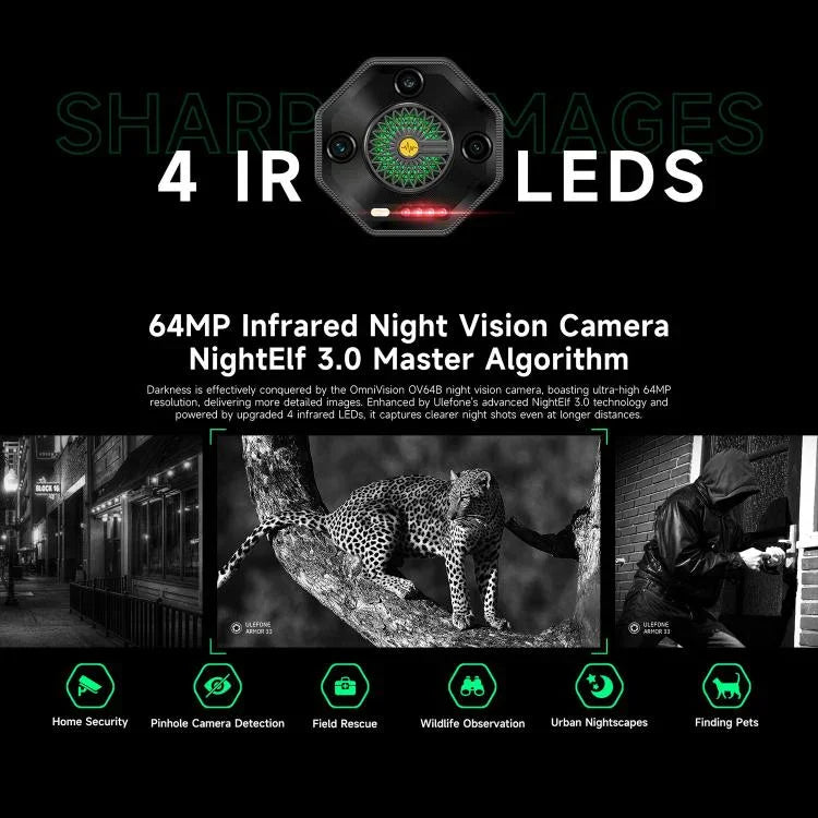 Ulefone Armor 33 Telemóvel Resistente, 12GB+512GB, 6,95 polegadas Android 15 MediaTek Helio G100 Octa Core, Rede: 4G, OTG, NFC, Luz LED, Armor 33