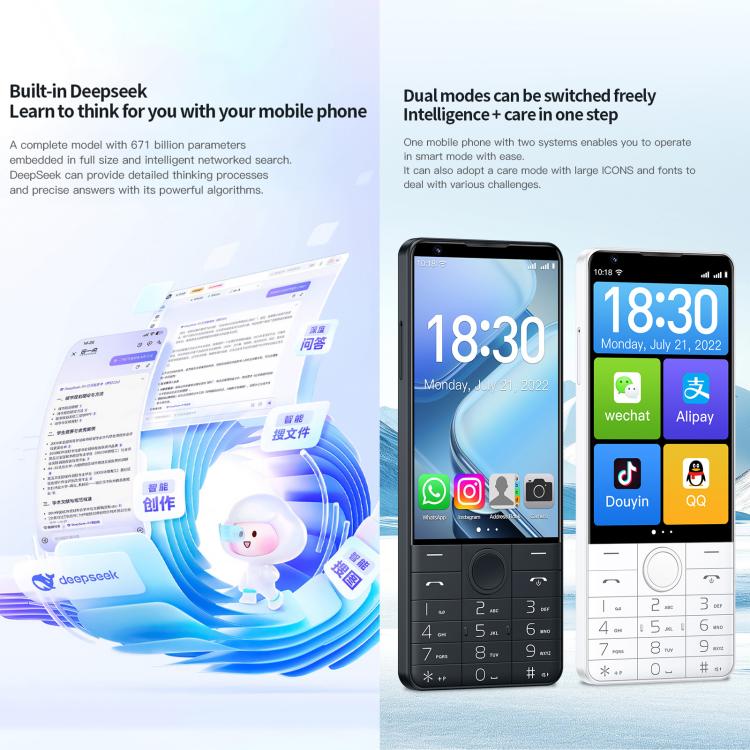 DOOV R70 Telemóvel com Teclado, 6GB+128GB, 4 polegadas Android 13 Mediatek MT6762 Octa Core, Rede: 4G, Suporte Google Store, com Câmara, Com Câmara