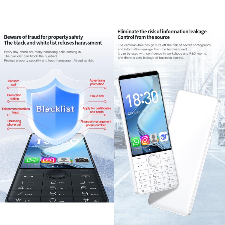 DOOV R70 Telemóvel com Teclado, 6GB+128GB, 4 polegadas Android 13 Mediatek MT6762 Octa Core, Rede: 4G, Suporte Google Store, com Câmara, Com Câmara