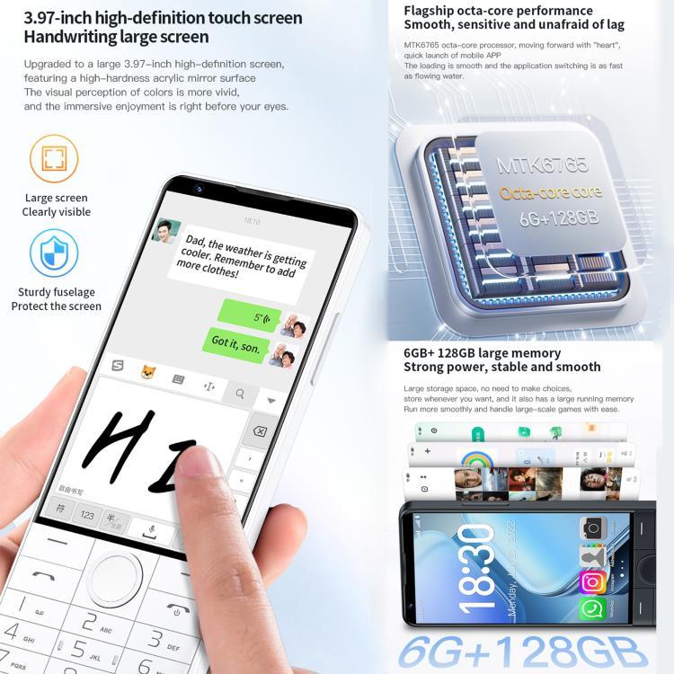 DOOV R70 Telemóvel com Teclado, 6GB+128GB, 4 polegadas Android 13 Mediatek MT6762 Octa Core, Rede: 4G, Suporte Google Store, Sem Câmara, Sem Câmara