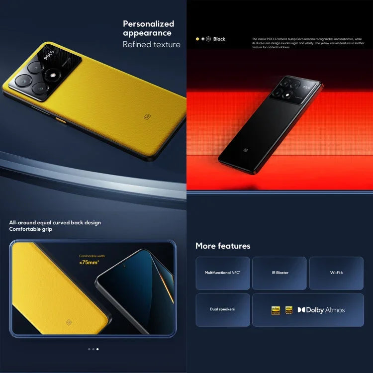Xiaomi POCO X6 Pro Global, 12GB+512GB, Leitor de Impressões Digitais no Ecrã, 6,67 polegadas Xiaomi HyperOS MediaTek Dimensity 8300-Ultra Octa Core 3.35GHz, NFC, Rede: 5G
