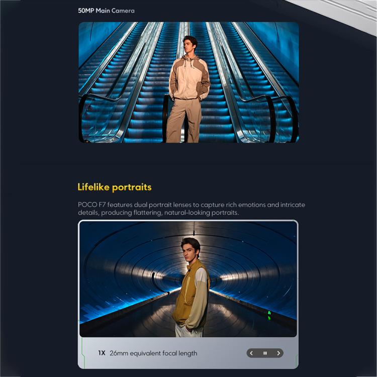 Xiaomi POCO F7 Global, 12GB+256GB, Leitor de Impressões Digitais no Ecrã, 6,83 polegadas Xiaomi HyperOS 2 Snapdragon 8s Gen 4 Octa Core, NFC, Rede: 5G, 12GB+256GB