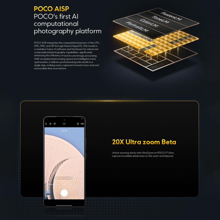 Xiaomi POCO F7 Ultra Global, 12GB+256GB, Leitor de Impressões Digitais no Ecrã, 6,67 polegadas Xiaomi HyperOS 2 Snapdragon 8 Elite Octa Core, NFC, Rede: 5G, 12GB+256GB