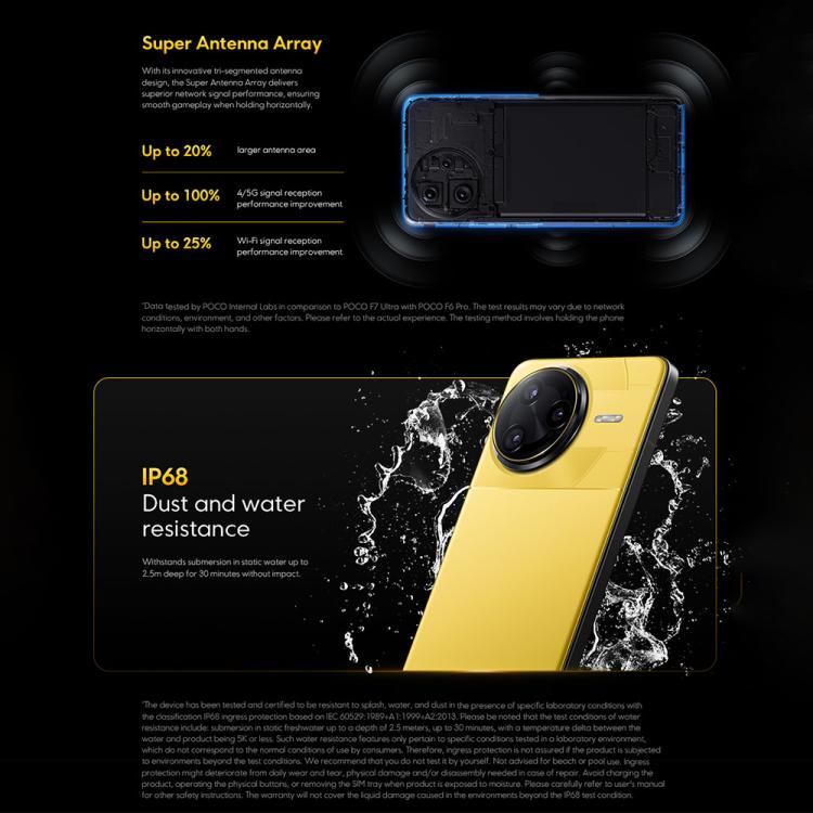 Xiaomi POCO F7 Ultra Global, 12GB+256GB, Leitor de Impressões Digitais no Ecrã, 6,67 polegadas Xiaomi HyperOS 2 Snapdragon 8 Elite Octa Core, NFC, Rede: 5G, 12GB+256GB