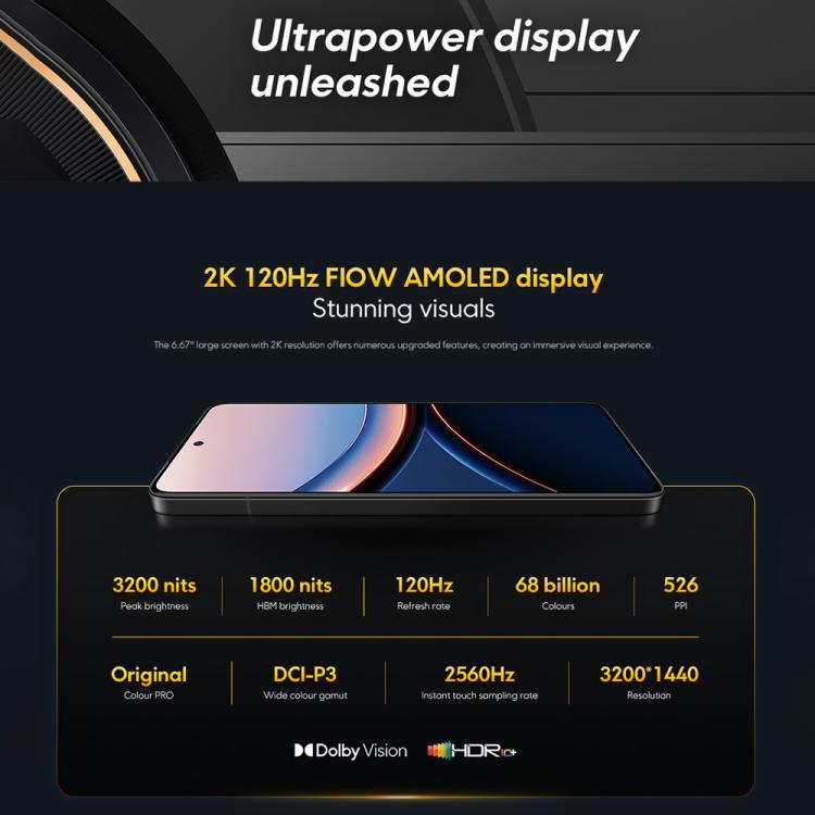 Xiaomi POCO F7 Ultra Global, 12GB+256GB, Leitor de Impressões Digitais no Ecrã, 6,67 polegadas Xiaomi HyperOS 2 Snapdragon 8 Elite Octa Core, NFC, Rede: 5G, 12GB+256GB