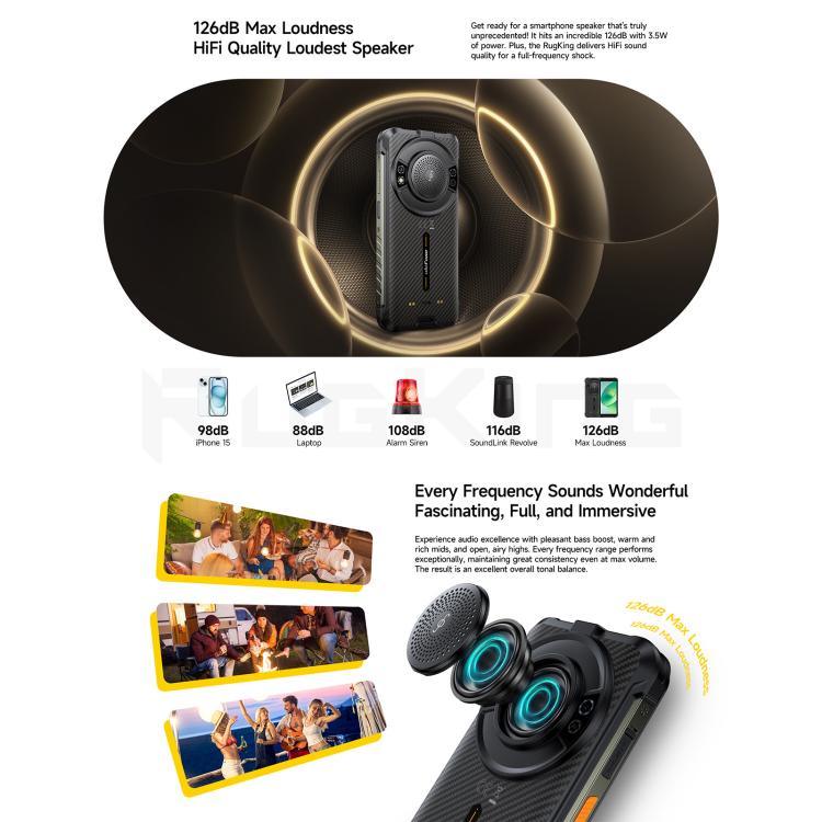 Ulefone RugKing, 8GB+256GB, Telemóvel Robusto IP68/IP69K, 5,99 polegadas Android 15 Unisoc T7255 Octa Core, Rede: 4G, NFC, OTG, RugKing, 8GB+256GB