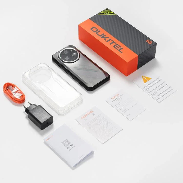 Oukitel WP62 Telemóvel Robusto, 12GB+512GB, Câmara 108MP, Identificação por Impressão Digital, 6,6 polegadas Android 15 MediaTek Dimensity 7025 Octa Core, NFC, OTG, Rede: 5G, 12GB+512GB