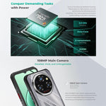 Oukitel WP62 Telemóvel Robusto, 12GB+512GB, Câmara 108MP, Identificação por Impressão Digital, 6,6 polegadas Android 15 MediaTek Dimensity 7025 Octa Core, NFC, OTG, Rede: 5G, 12GB+512GB