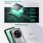 Oukitel WP62 Telemóvel Robusto, 8GB+256GB, Câmara 108MP, Identificação por Impressão Digital, 6,6 polegadas Android 15 MediaTek Dimensity 7025 Octa Core, NFC, OTG, Rede: 5G, 8GB+256GB