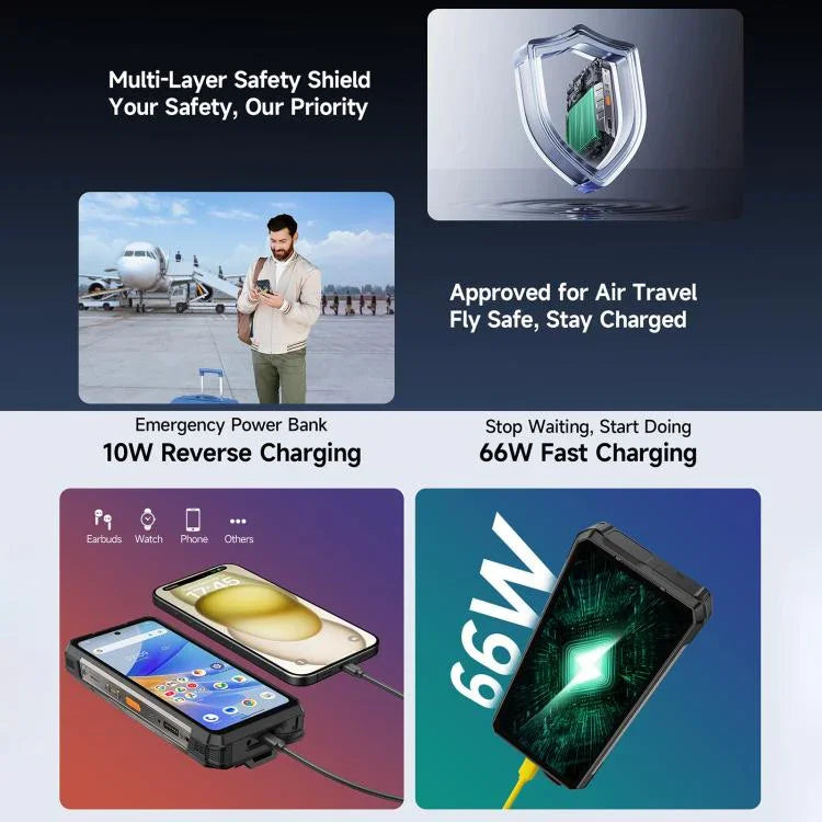 Ulefone Armor 34+, 16GB+512GB, Visão Noturna, Telemóvel robusto IP68/IP69K, 6,95 polegadas Android 15 MediaTek Dimensity 7400X Octa Core, Rede: 5G, NFC, OTG, Armor 34+