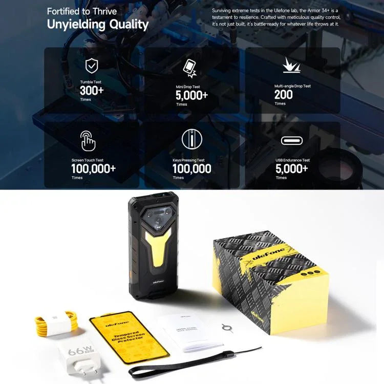 Ulefone Armor 34 Pro+ Projetor, 16GB+512GB, Visão Noturna, Telemóvel robusto IP68/IP69K, 6,95 polegadas Android 15 MediaTek Dimensity 7400X Octa Core, Rede: 5G, NFC, OTG, Armor 34 Pro+