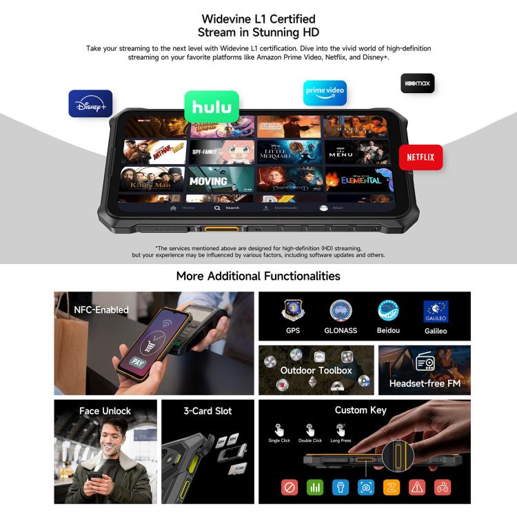 Ulefone RugKing 3 Pro, 8GB+128GB, Telemóvel Robusto IP68/IP69K, 6,56 polegadas Android 15 Unisoc T7250 Octa Core, Rede: 4G, NFC, OTG, RugKing 3 Pro, RugKing 3 Pro, 8GB+128GB