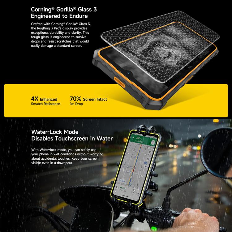 Ulefone RugKing 3 Pro, 8GB+128GB, Telemóvel Robusto IP68/IP69K, 6,56 polegadas Android 15 Unisoc T7250 Octa Core, Rede: 4G, NFC, OTG, RugKing 3 Pro, RugKing 3 Pro, 8GB+128GB
