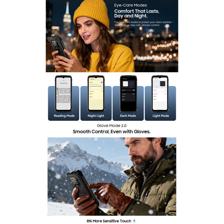 Blackview ROCK 1 Telemóvel Robusto, 8GB+256GB, 6,56 polegadas Android 16 MT6769V/CB Helio G81 Octa Core, Rede: 4G, OTG, NFC, ROCK 1 8GB+256GB