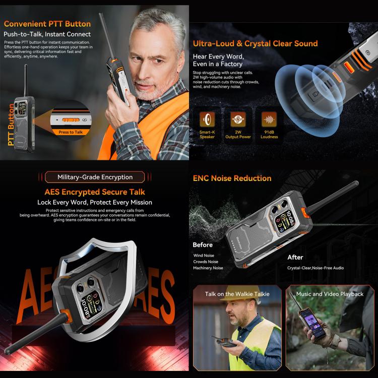 Blackview XPLORE 1 Walkie Talkie Telemóvel Robusto, 12GB+256GB, 6,78 polegadas Android 15 Dimensity 7050 MT8791V/HZA Octa Core, Rede: 5G, OTG, NFC, XPLORE 1 Walkie Talkie 12GB+256GB