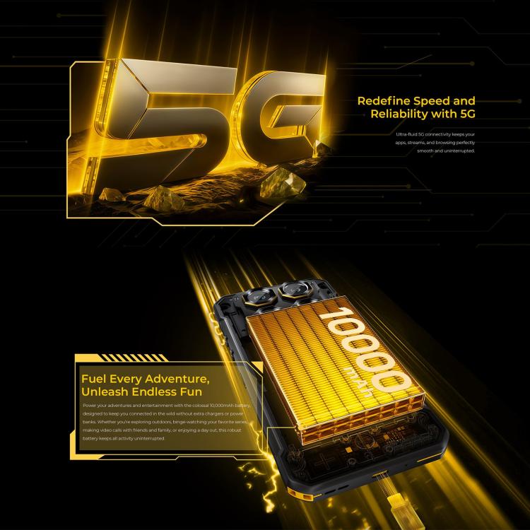 Telefone Robusto Oukitel WP60, 8GB+256GB, Visão Noturna, Câmara 108MP, Impressão Digital Lateral, 7,2 polegadas Android 15 MediaTek Dimensity 7025 Octa Core, NFC, OTG, Rede: 5G, 8GB+256GB