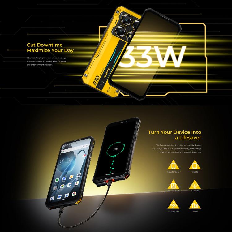 Telefone Robusto Oukitel WP60, 8GB+256GB, Visão Noturna, Câmara 108MP, Impressão Digital Lateral, 7,2 polegadas Android 15 MediaTek Dimensity 7025 Octa Core, NFC, OTG, Rede: 5G, 8GB+256GB
