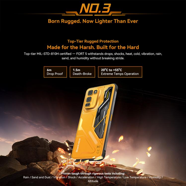 Blackview Oscal FORT 5, 12GB+256GB, 6,78 polegadas Android 16 Mediatek MT8781 Helio G100 Octa Core, Rede: 4G, OTG, NFC