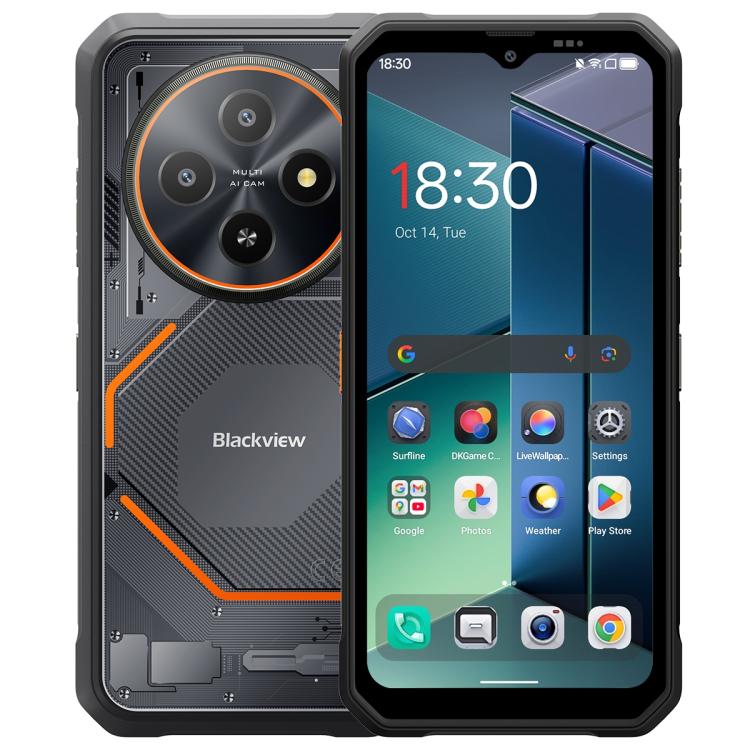 Blackview FORT 2 Telemóvel Robusto, 8GB+256GB, 6,56 polegadas Android 15 MediaTek MT6769V/CB Helio G81 Octa Core, Rede: 4G, OTG, NFC, 8GB+256GB