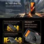 Blackview BL7000 Telemóvel Robusto, 8GB+512GB, 6,78 polegadas Android 15 MediaTek Dimensity 6300 Octa Core, Rede: 5G, NFC, OTG, 8GB+512GB